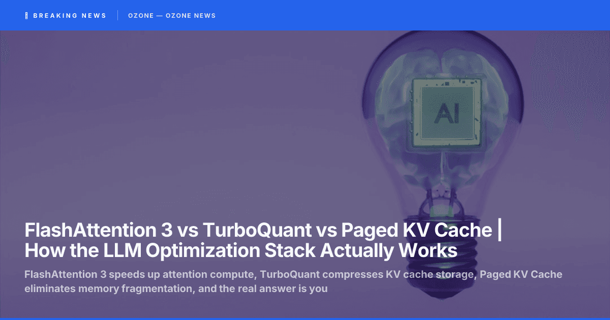 FlashAttention 3 vs TurboQuant vs Paged KV Cache comparison diagram