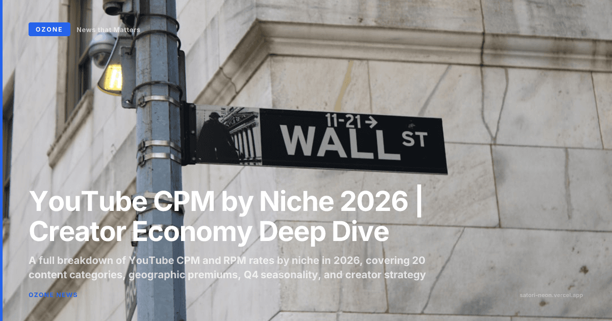YouTube CPM by Niche 2026 | Creator Economy Deep Dive