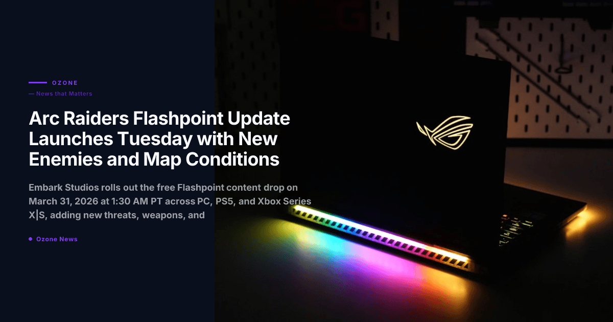 Arc Raiders Flashpoint update, extraction shooter gameplay with neon lighting