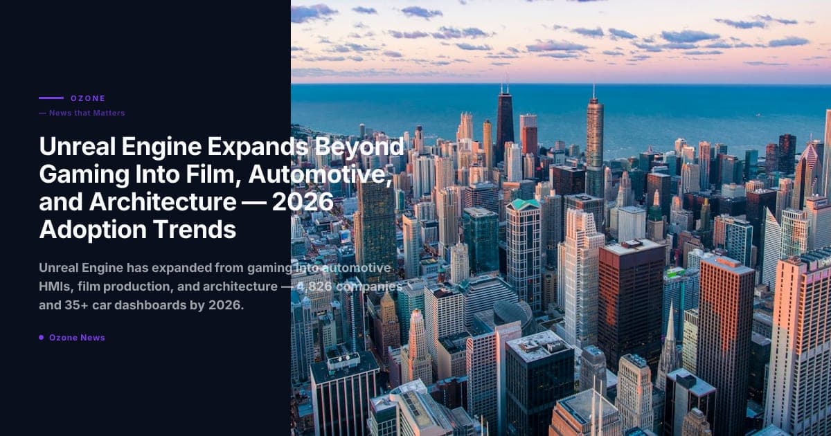 Unreal Engine Expands Beyond Gaming Into Film, Automotive, and Architecture — 2026 Adoption Trends
