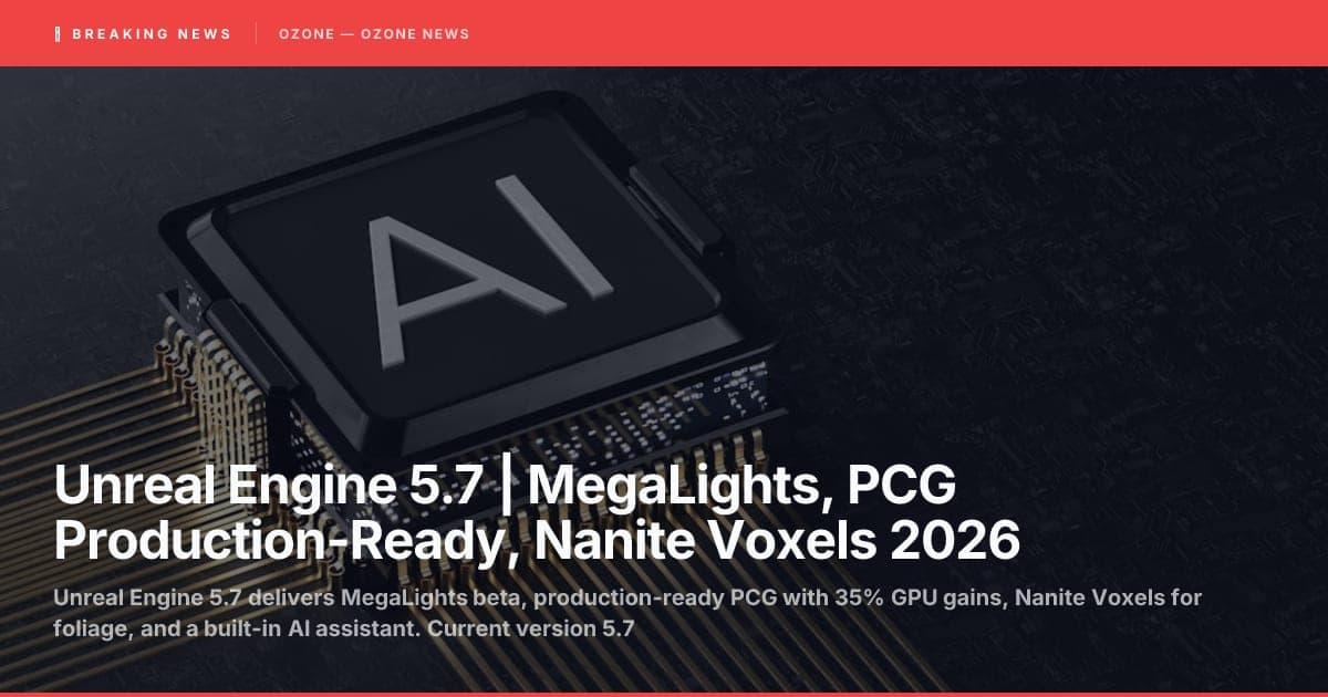 Unreal Engine 5.7 | MegaLights, PCG Production-Ready, Nanite Voxels 2026