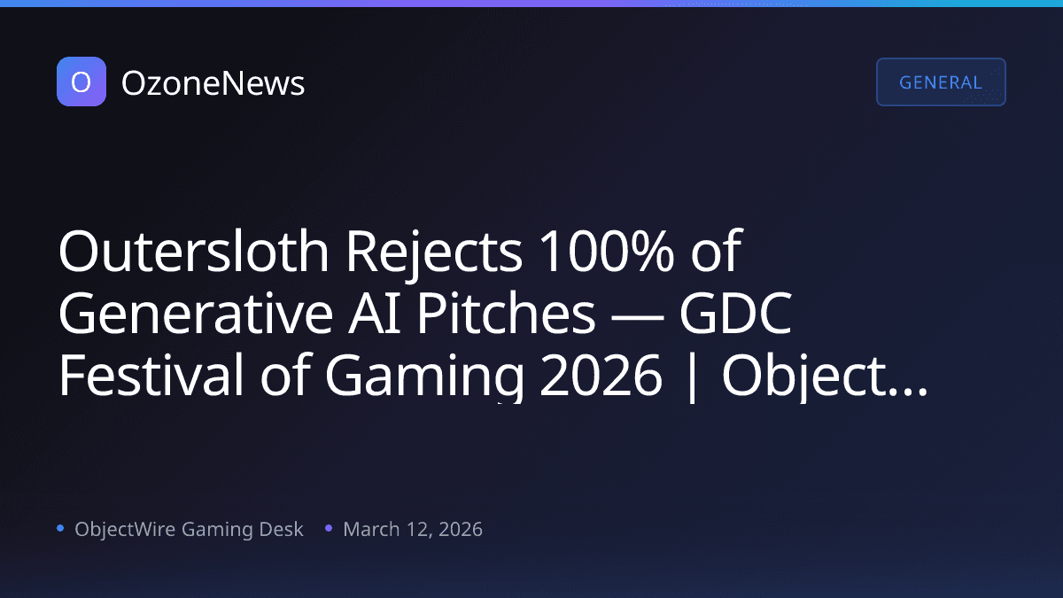 Outersloth Rejects 100% of Generative AI Pitches, GDC